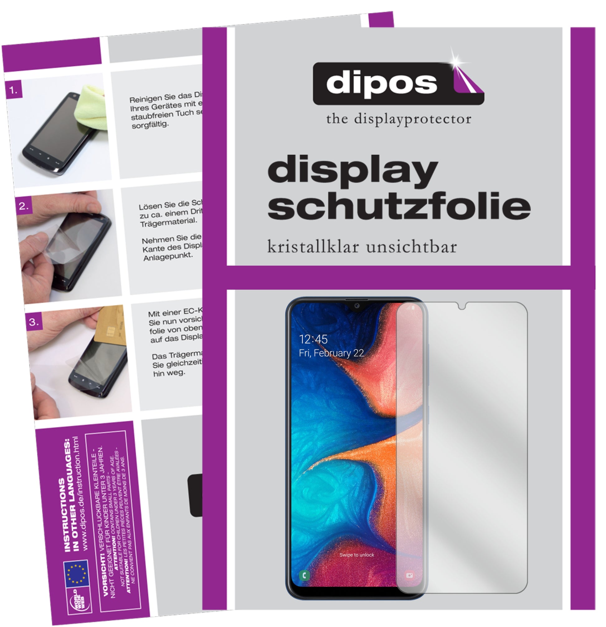 Kristallklare, dünne Schutzfolie: Kratzfest & passgenau für Samsung-Galaxy A20e