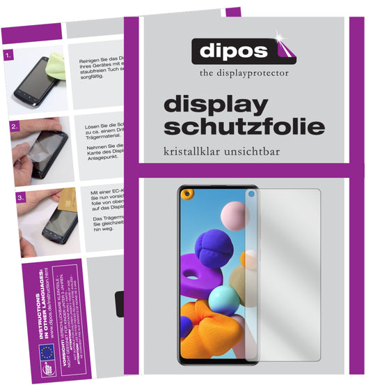 6x Schutzfolie klar für Samsung Galaxy A21s Display-Schutzfolie
