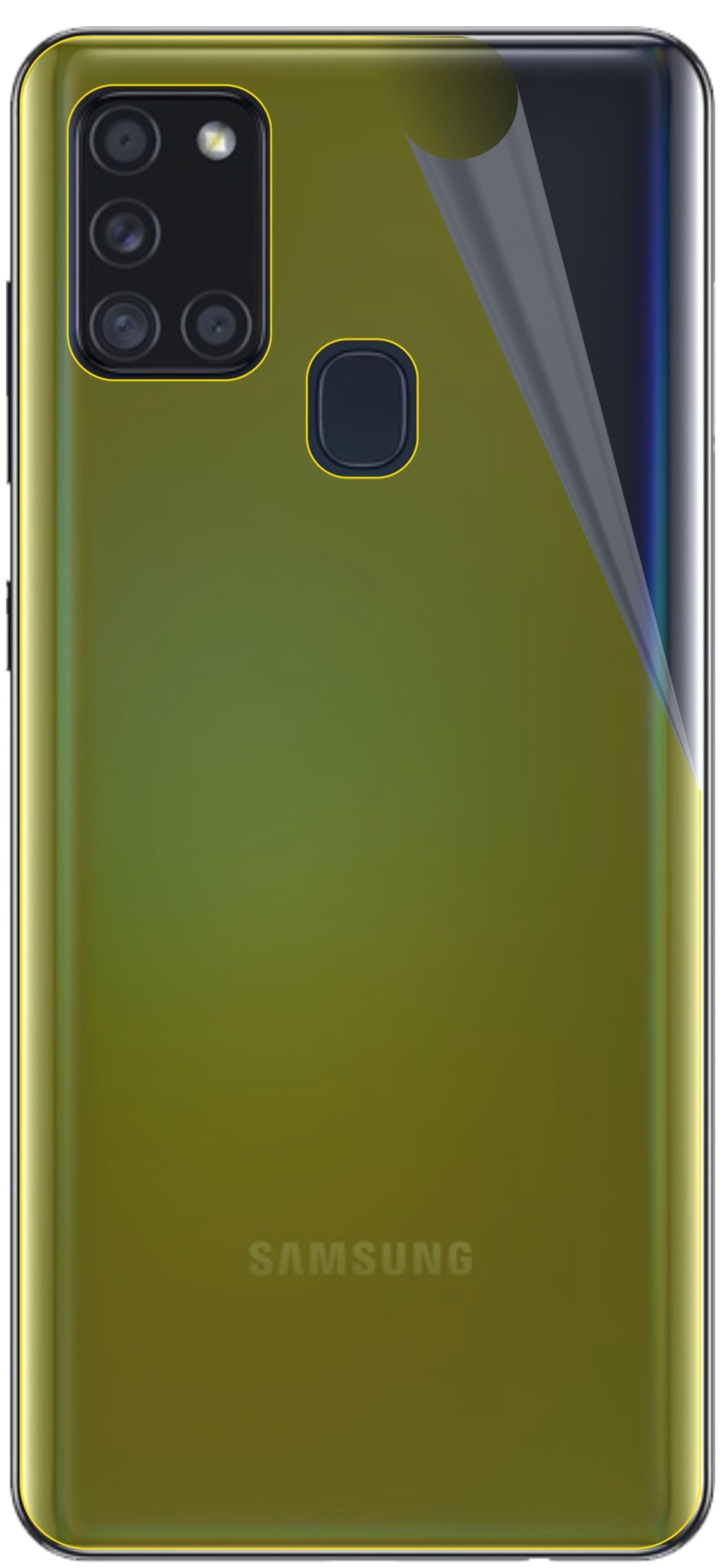 dipos Displayschutz für Samsung Galaxy A21s Rückseite, transparente Oberfläche, geringe Dicke und perfekte Passform