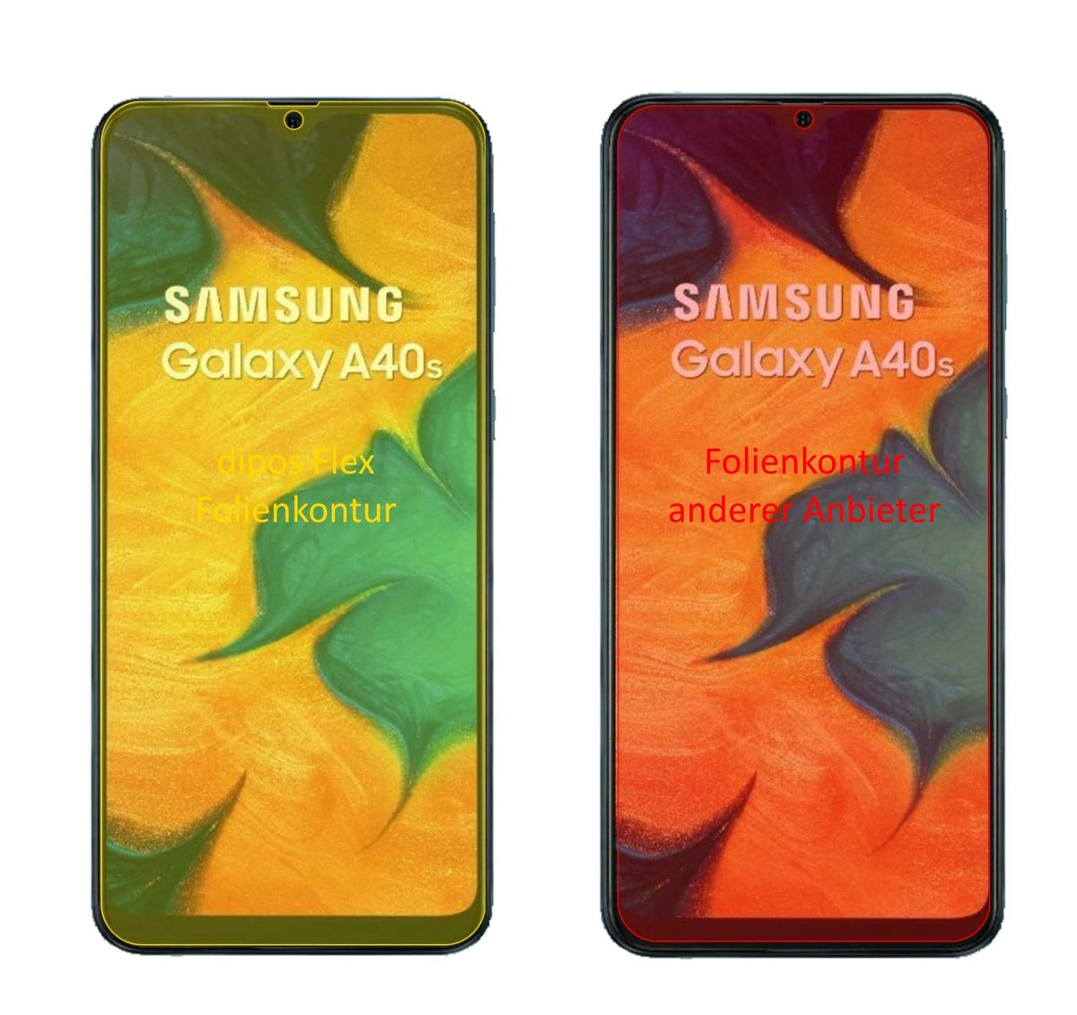 3x Screen Protector for Samsung Galaxy A40s Protective Film covers 100% Flex