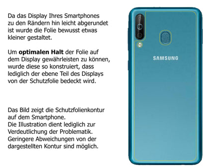 dipos Displayschutz für Samsung Galaxy A40s Rückseite, transparente Oberfläche, perfekte Passform auch für die Rundungen