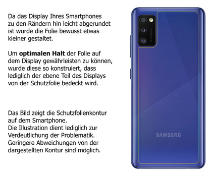 1x 9H Schutzfolie matt für Samsung Galaxy A41 Rückseite Panzerfolie