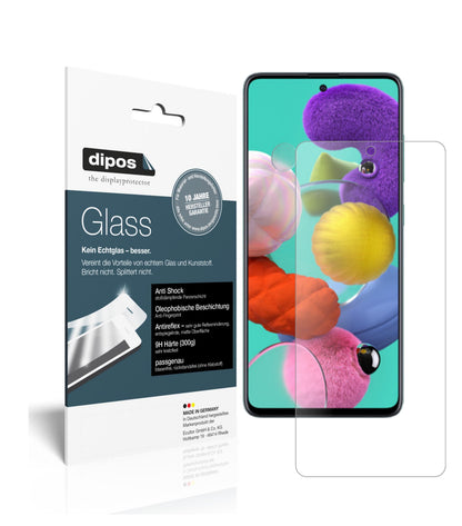 Matte Displayschutzfolie von dipos passend für Samsung Galaxy A71, 9H kratzfest und blasenfrei montiert