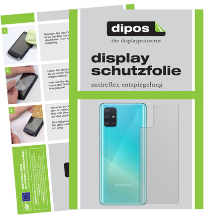 1x Schutzfolie matt für Samsung Galaxy A51 Rückseite Display-Schutzfolie