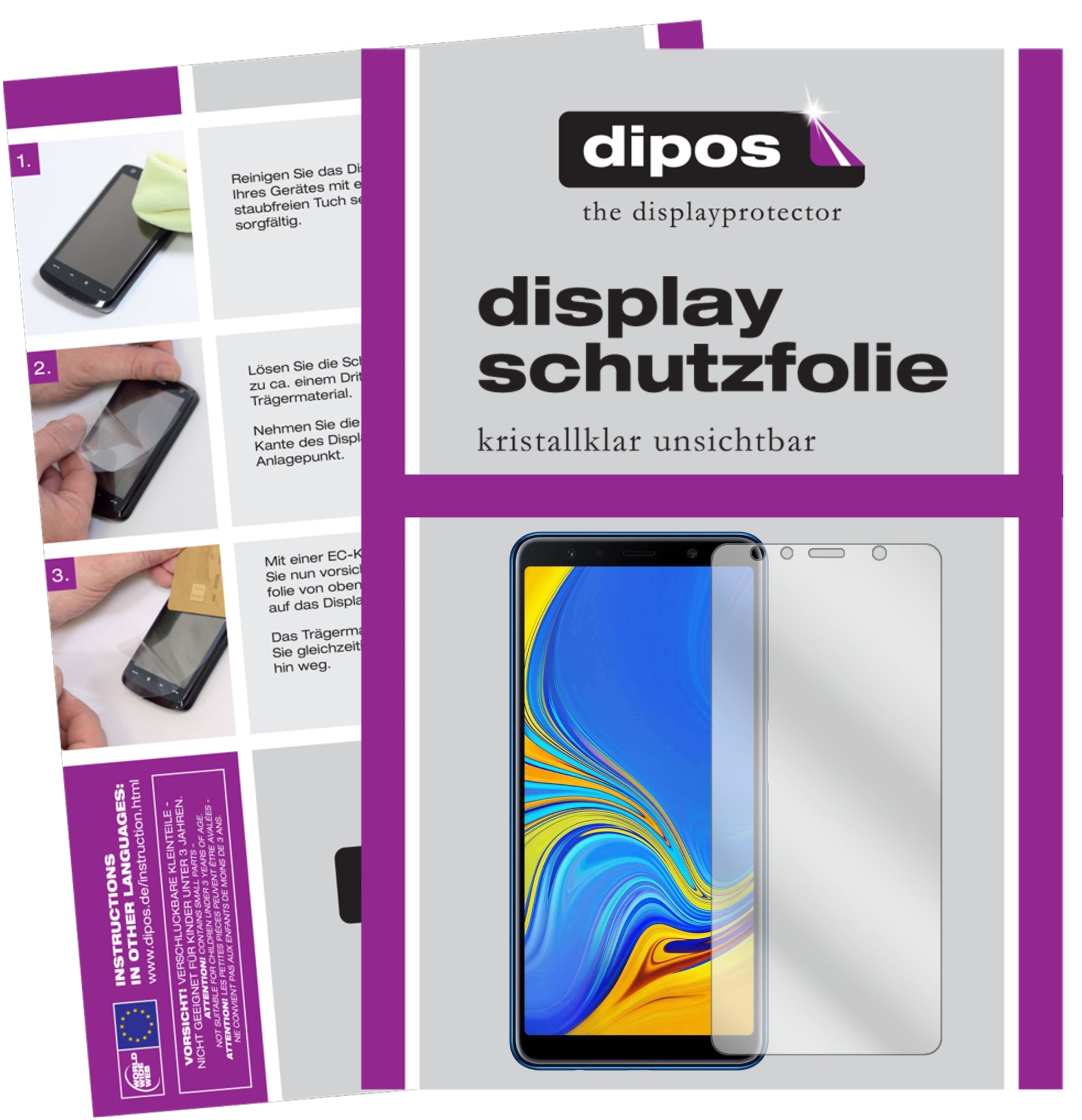 Kristallklare, dünne Schutzfolie: Kratzfest & passgenau für Samsung-Galaxy A7 (2018)