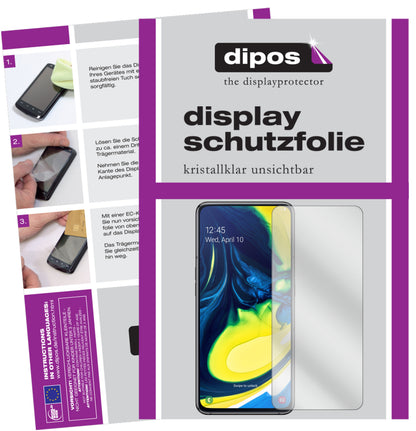 5x Schutzfolie klar für Samsung Galaxy A80 Display-Schutzfolie