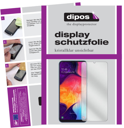 Klare Displayschutzfolie von dipos passend für Samsung Galaxy A90 5G, präziser Zuschnitt und blasenfrei montiert