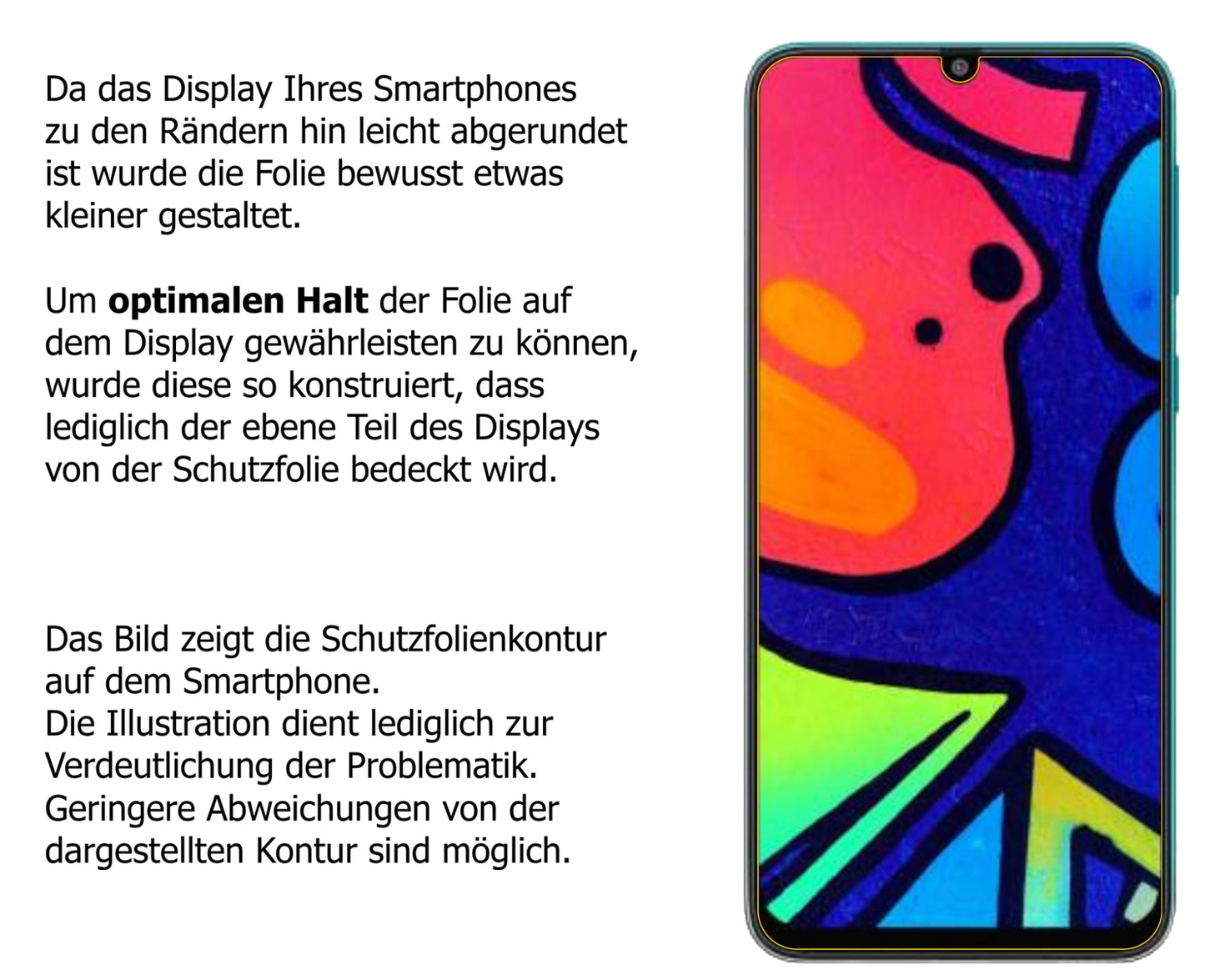 Schutzfolie mit optimaler Passform, zur Verwendung mit Hüllen geeignet