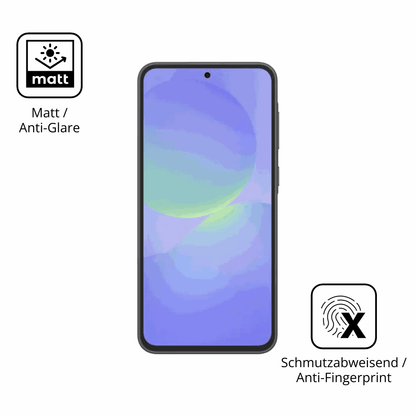 Dünne und entspiegelnde Folie passend zugeschnitten für Samsung Galaxy F70e