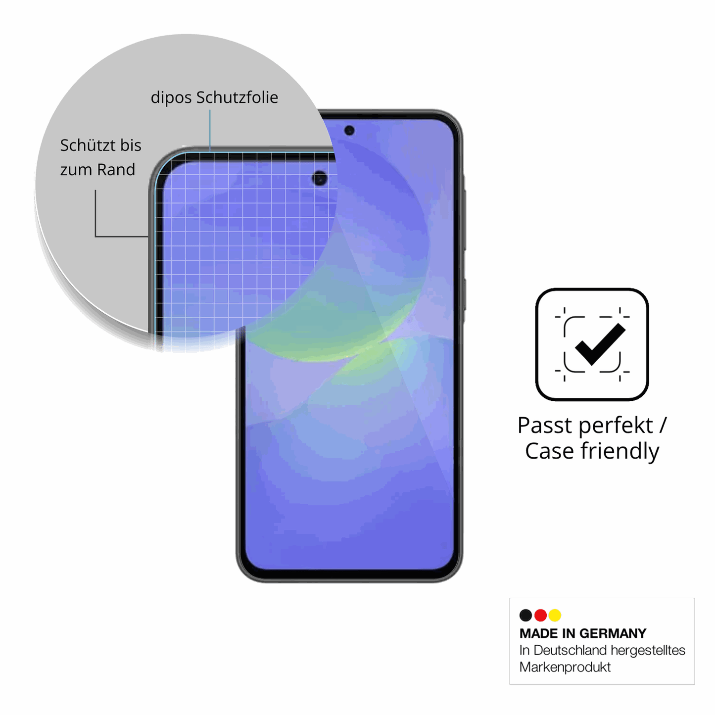Besonders flexibler Displayschutz mit Anti-Shock-Schicht im Materialmix