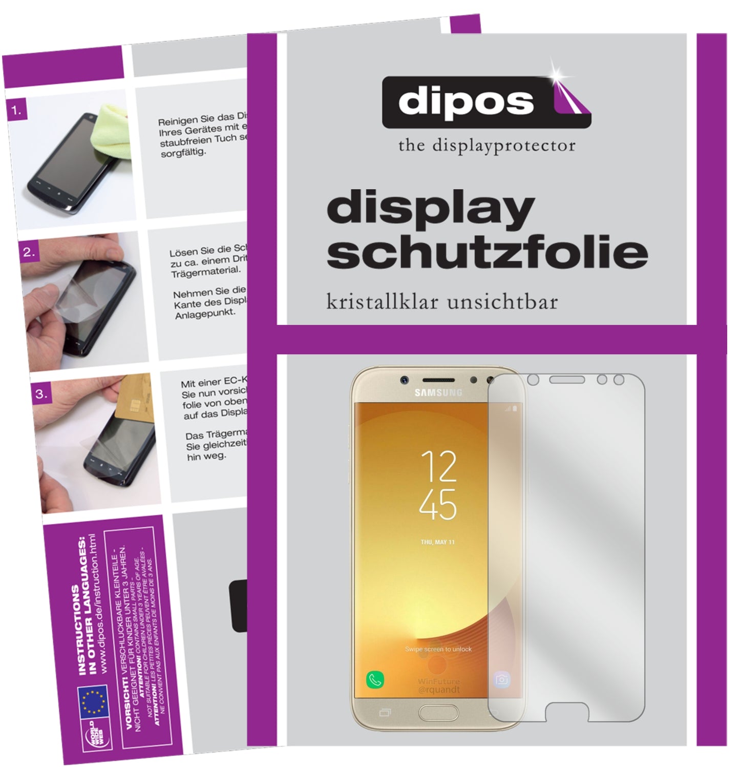 Kristallklare, dünne Schutzfolie: Kratzfest & passgenau für Samsung-Galaxy J5 2017