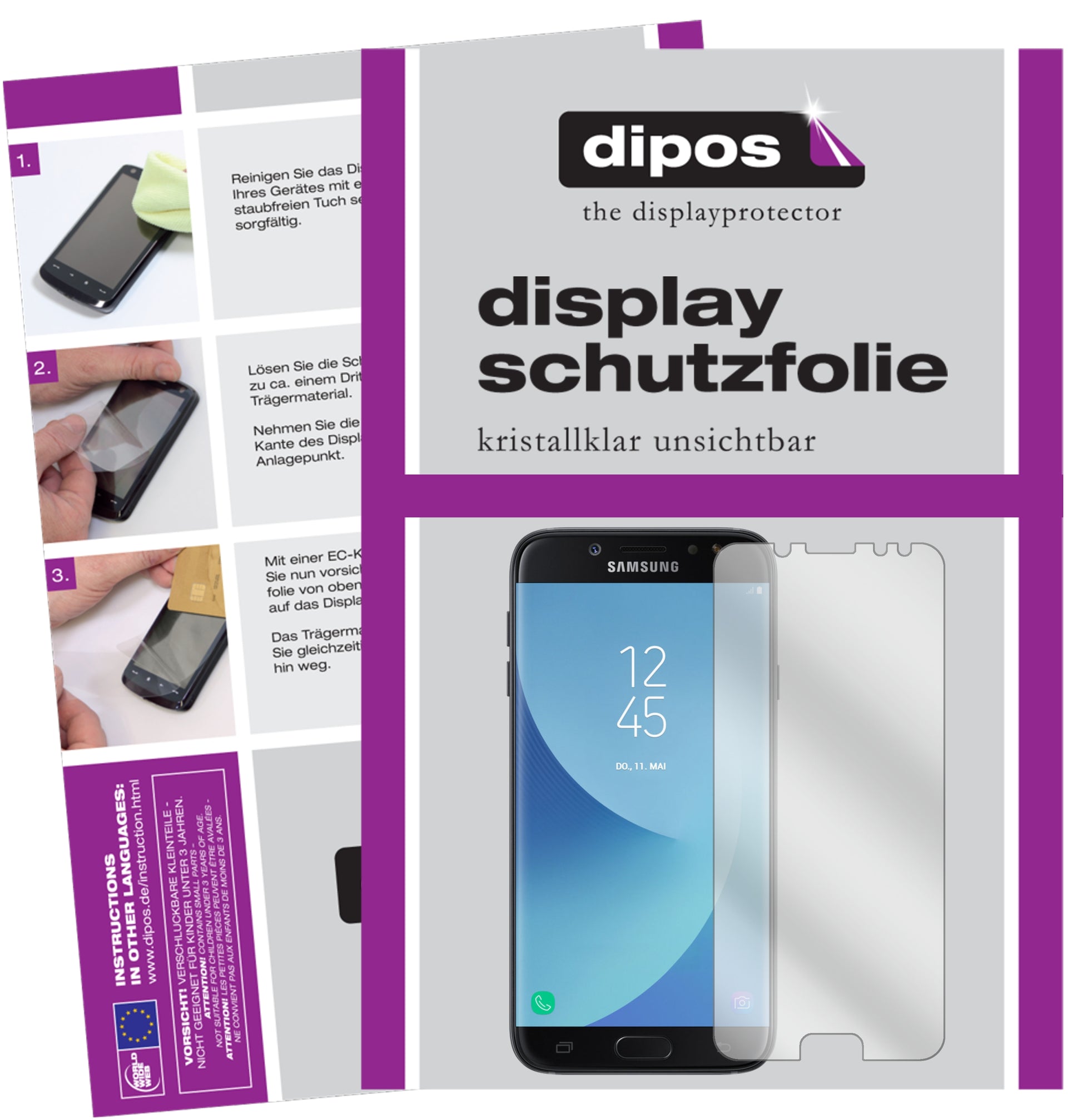 Kristallklare, dünne Schutzfolie: Kratzfest & passgenau für Samsung-Galaxy J7 2017