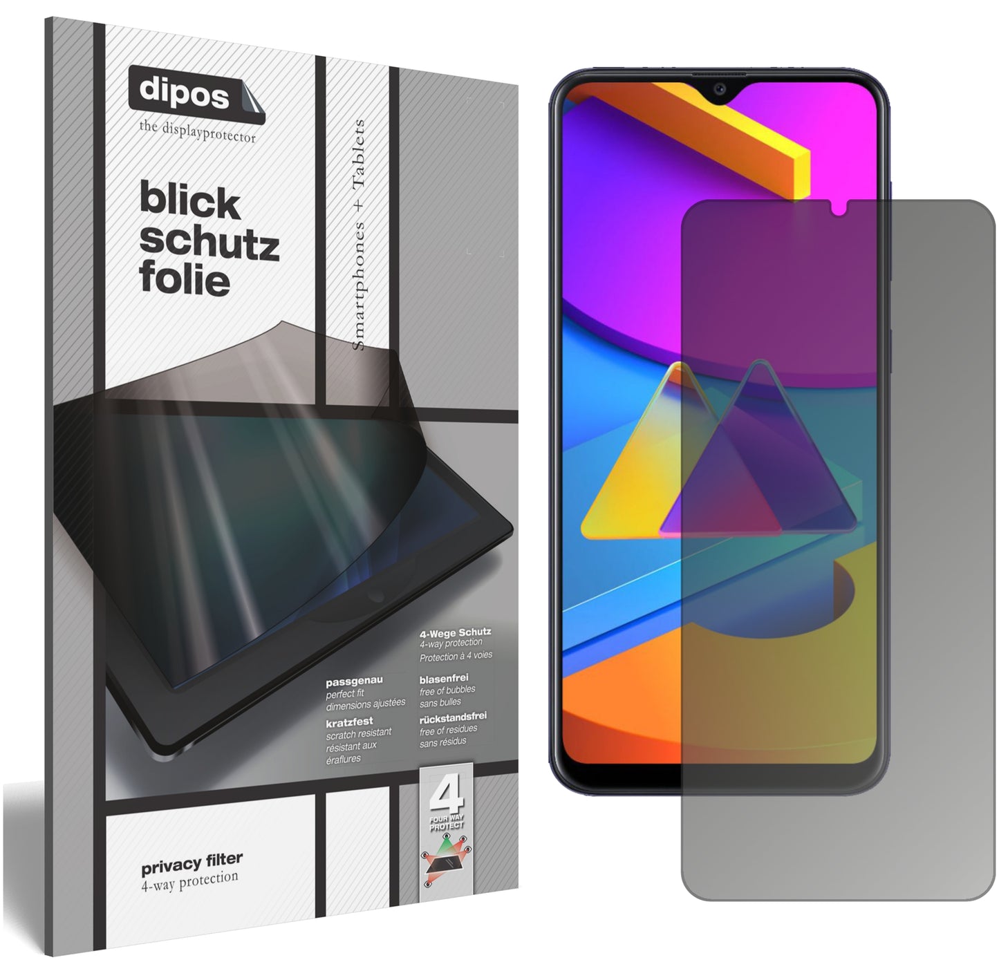 Blickschutzfolie für Samsung Galaxy M10s matt Schutzfolie Privacy