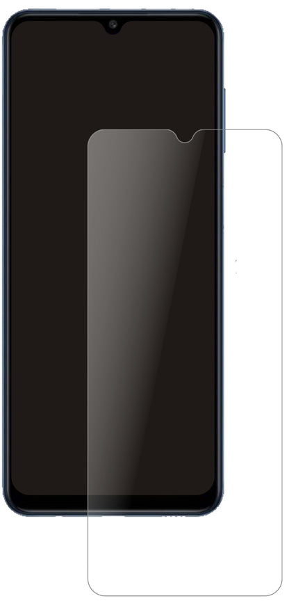 SamsungGalaxy M12 mit aufgebrachter dipos Panzerfolie, die lästige Fingerabdrücke minimiert