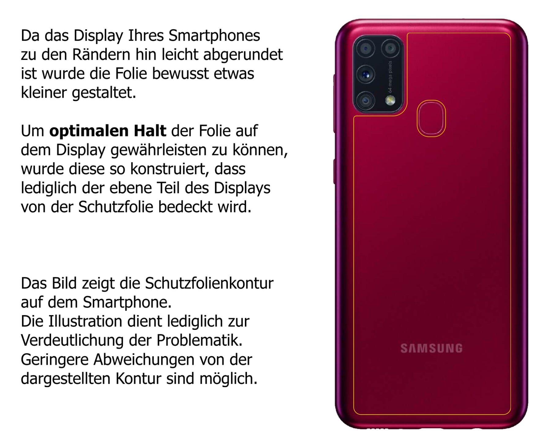 Schutzfolie mit optimaler Passform, zur Verwendung mit Hüllen geeignet