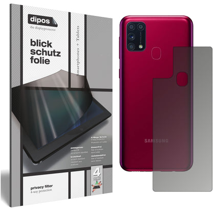 Blickschutzfolie für Samsung Galaxy M31 Rückseite matt Schutzfolie Privacy