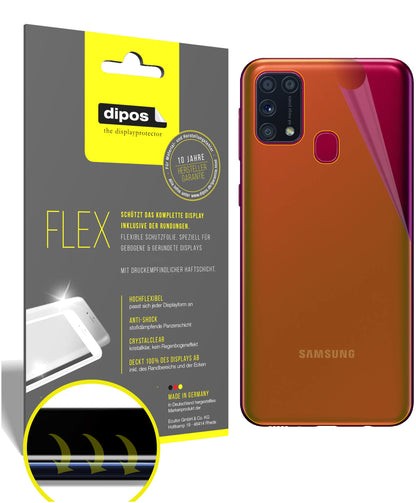 Klare Displayschutzfolie von dipos passend für Samsung Galaxy M31 Rückseite, 100% Displayabdeckung und blasenfreie Montage