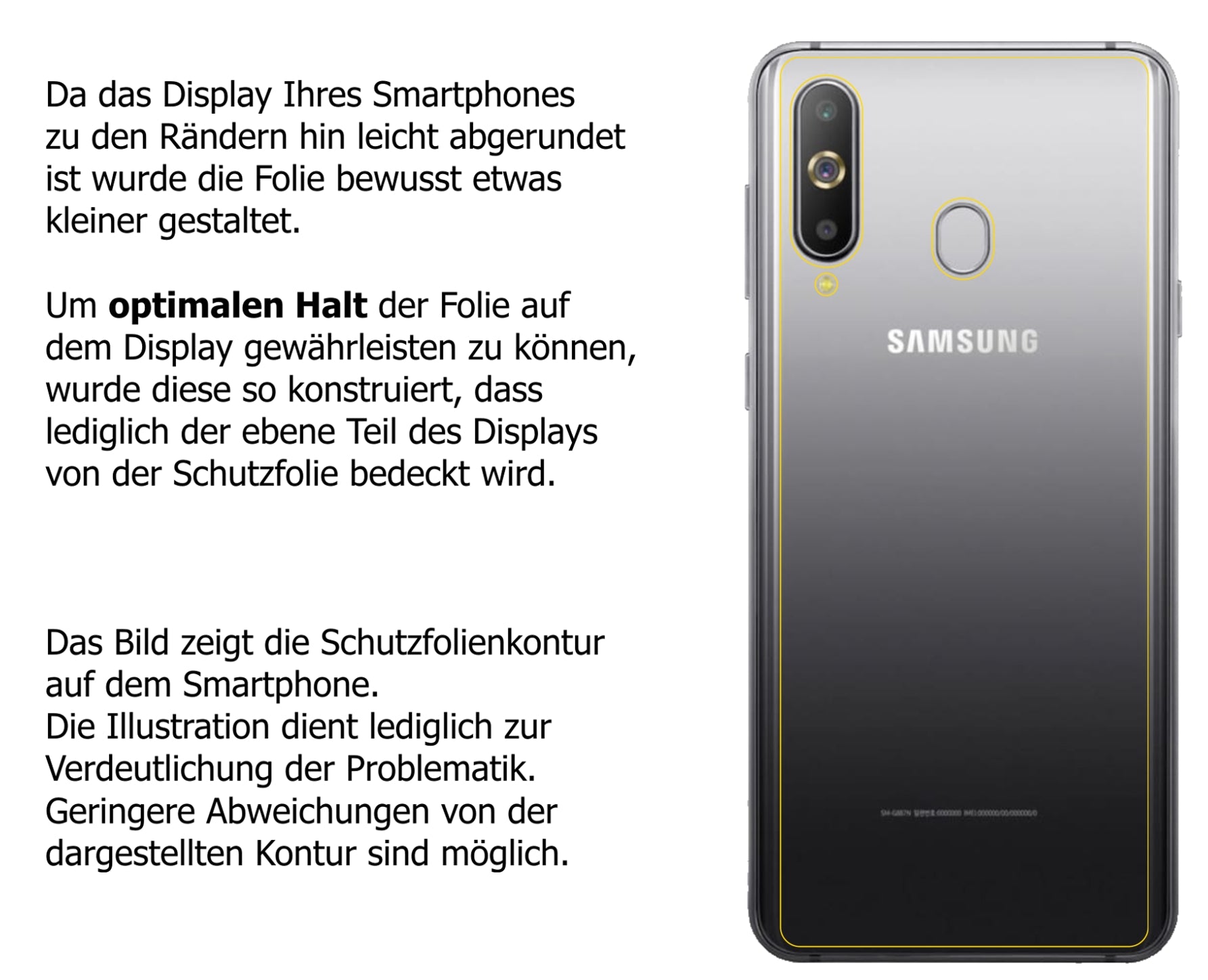 dipos Displayschutz für Samsung Galaxy M40 Rückseite, transparente Oberfläche, perfekte Passform auch für die Rundungen