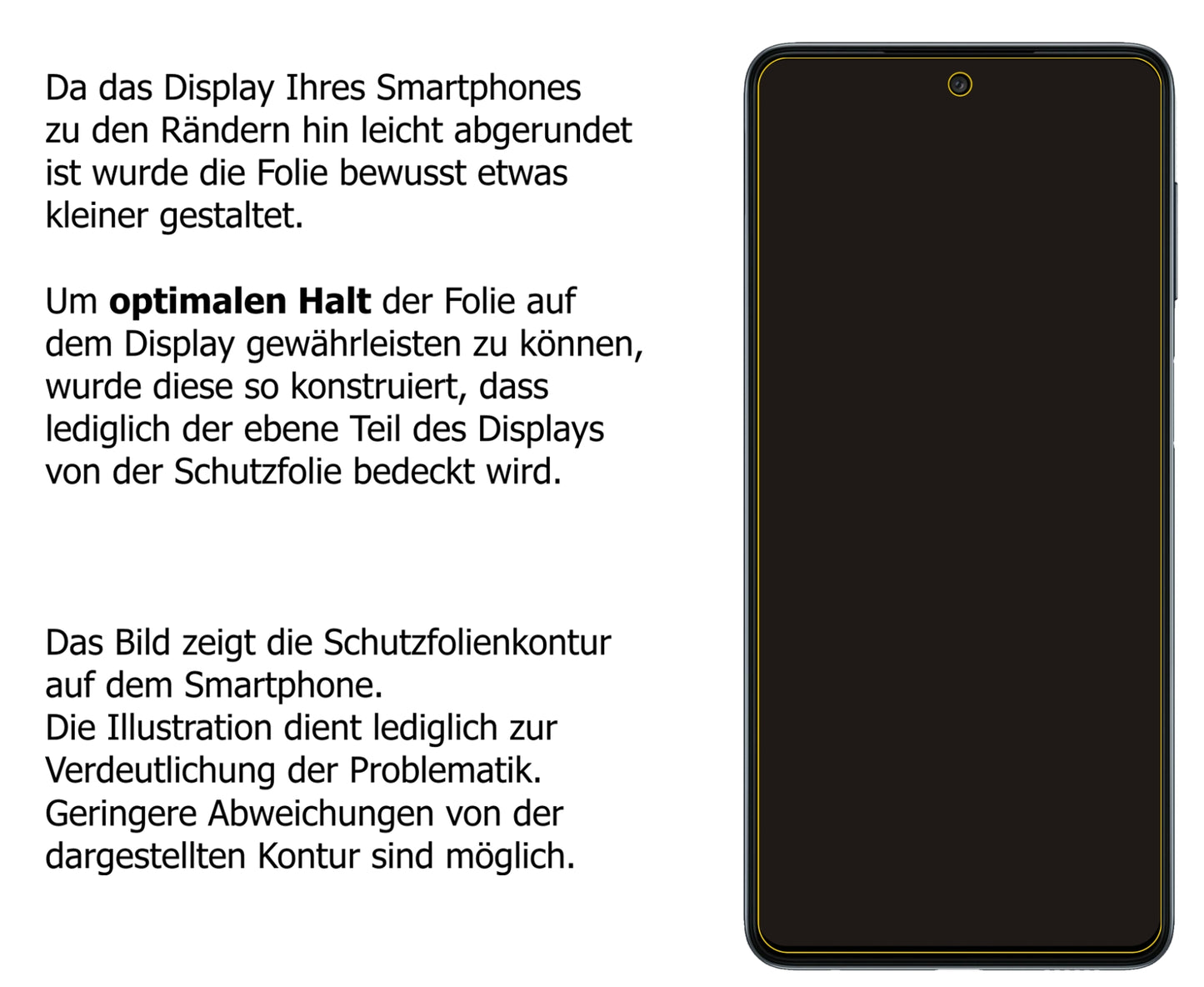 Schutzfolie mit optimaler Passform, zur Verwendung mit Hüllen geeignet
