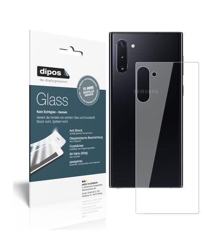 Klare Displayschutzfolie von dipos passend für Samsung Galaxy Note 10 5G Rückseite, 9H kratzfest und blasenfrei montiert