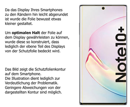 2x Schutzfolie klar für Samsung Galaxy Note 10 Plus Display-Schutzfolie