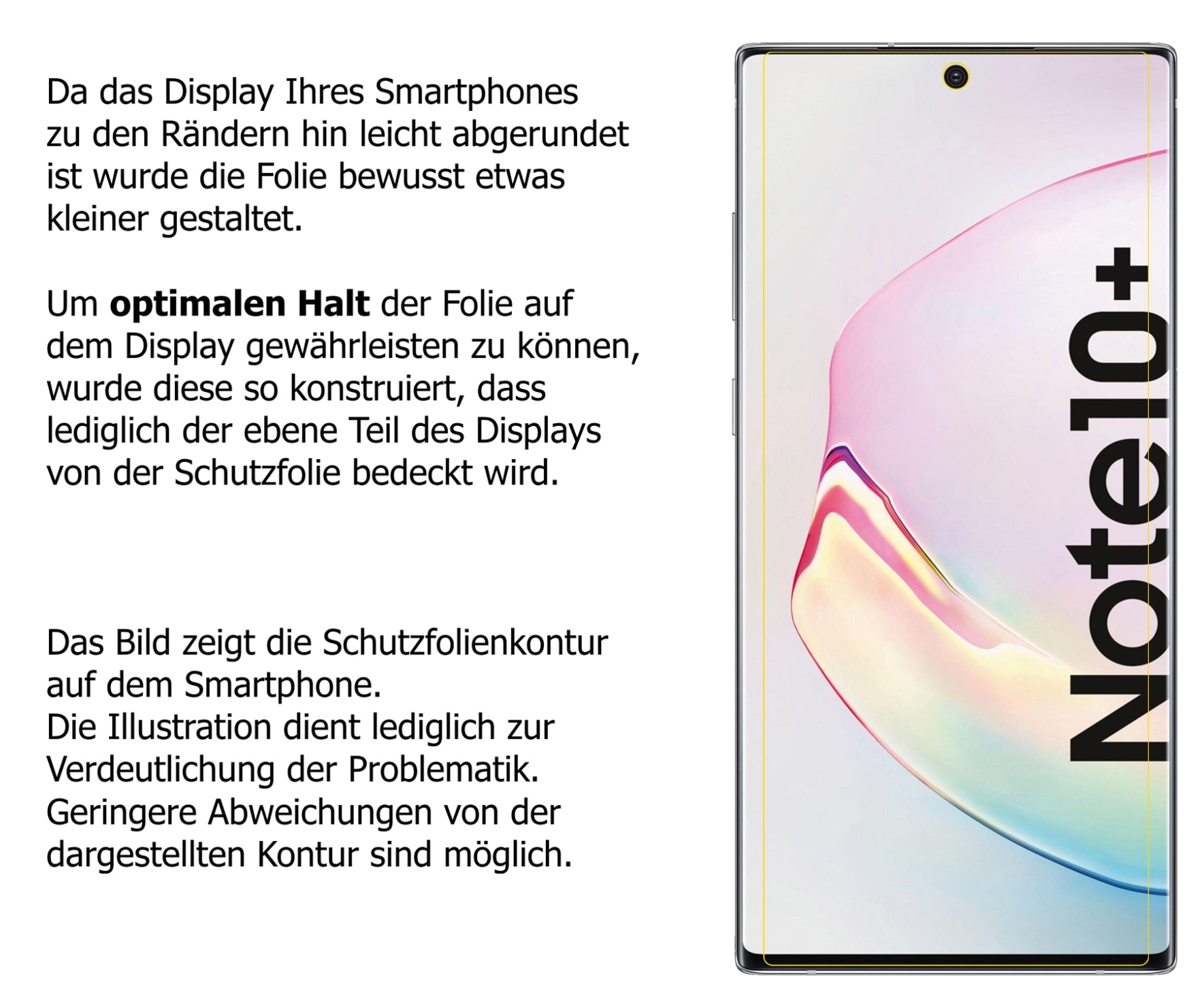 dipos Displayschutz für Samsung Galaxy Note 10 Plus, mattierte Oberfläche, robuste Festigkeit und perfekte Passform