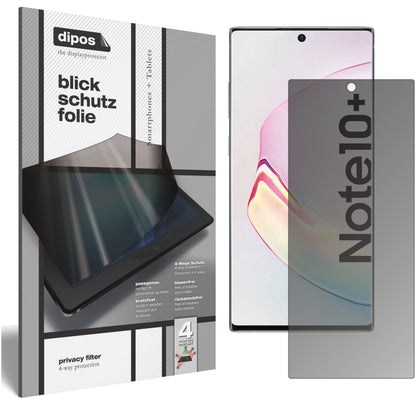 Blickschutzfolie von dipos passend für Samsung Galaxy Note 10 Plus 5G, präziser Zuschnitt und blasenfrei montiert