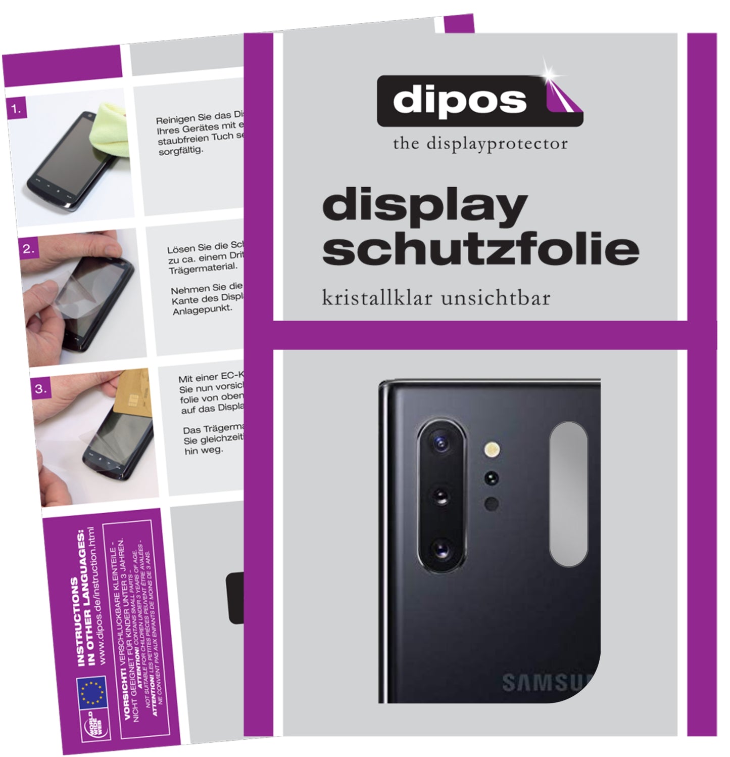 5x Schutzfolie klar für Samsung Galaxy Note 10 PLUS Kameralinse Display-Schutzfolie