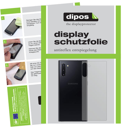 Matte Displayschutzfolie von dipos passend für Samsung Galaxy Note 10 5G Rückseite, präziser Zuschnitt und blasenfrei montiert