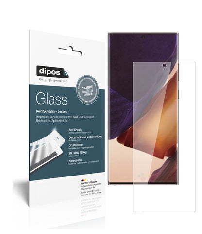 Klare Displayschutzfolie von dipos passend für Samsung Galaxy Note 20 Ultra 5G, 9H kratzfest und blasenfrei montiert