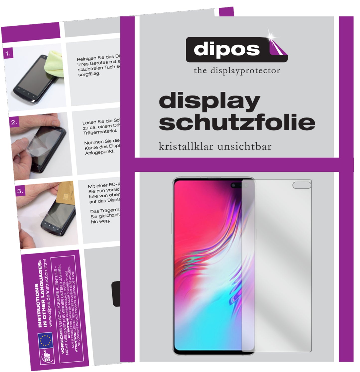 6x Schutzfolie klar für Samsung Galaxy S10 5G Display-Schutzfolie