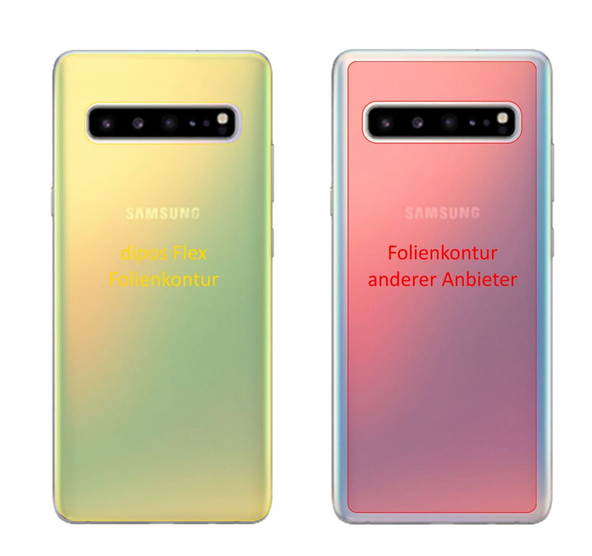 3x Full Cover Back Protector for Samsung Galaxy S10 5G – Covers Curved Edges | dipos