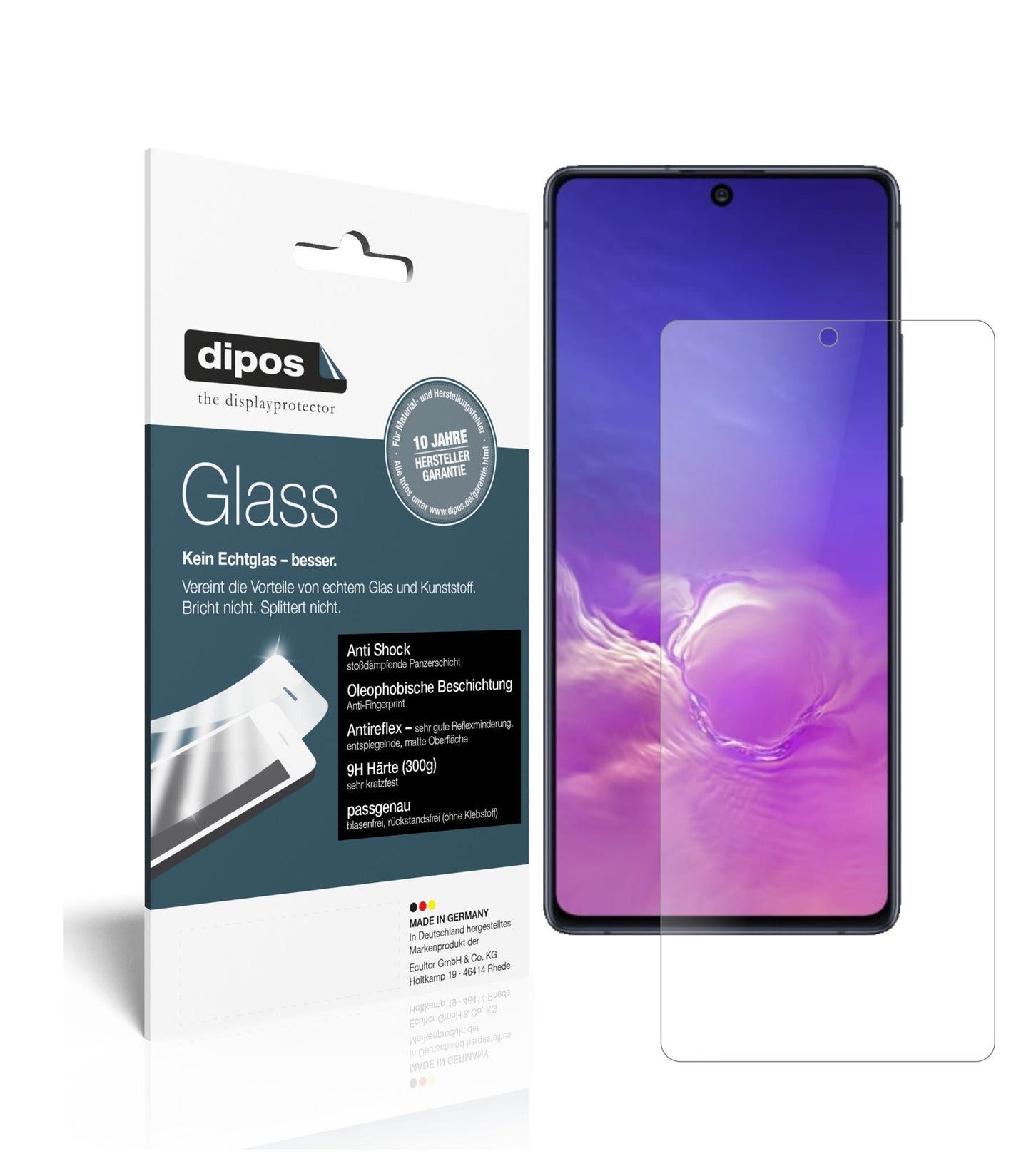 2x 9H Schutzfolie matt für Samsung Galaxy S10 Lite Panzerfolie