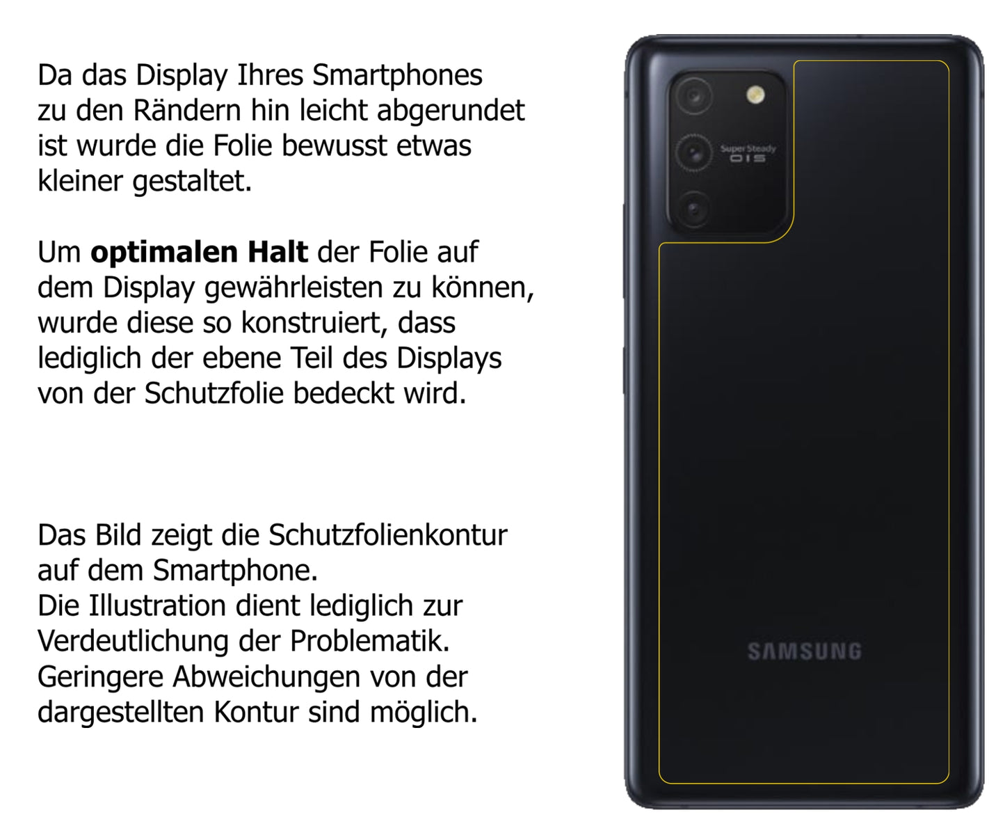 1x 9H Schutzfolie matt für Samsung Galaxy S10 Lite Rückseite Panzerfolie