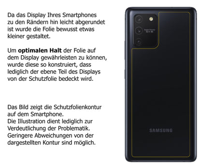 1x 9H Schutzfolie matt für Samsung Galaxy S10 Lite Rückseite Panzerfolie