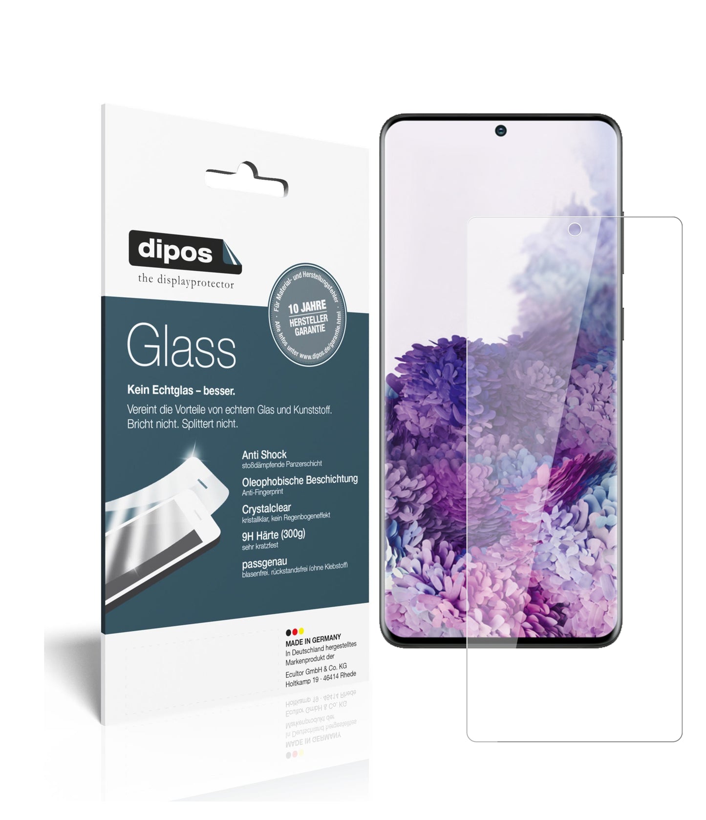 1x 9H Schutzfolie für Samsung Galaxy S20 Panzerfolie