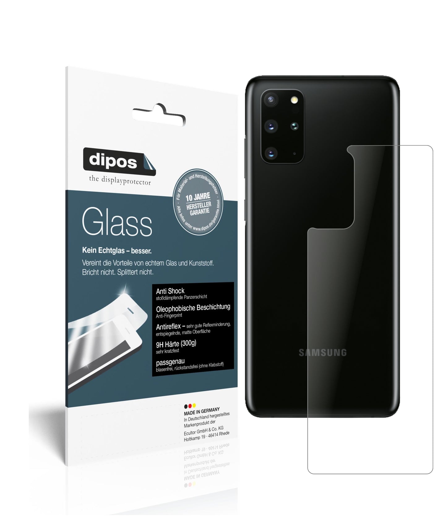 2x 9H Schutzfolie matt für Samsung Galaxy S20 Plus Rückseite Panzerfolie