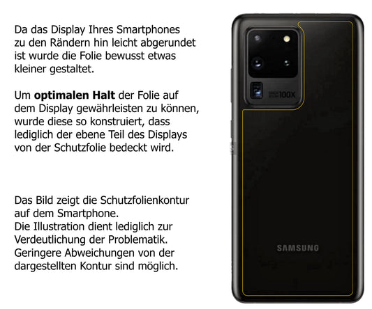 Dünne und klare Folie passend zugeschnitten für Samsung Galaxy S20 Ultra 5G Rückseite