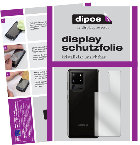 1x Schutzfolie klar für Samsung Galaxy S20 Ultra Rückseite Display-Schutzfolie