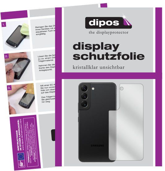 2x Schutzfolie klar für Samsung Galaxy S22 Plus Rückseite Display-Schutzfolie