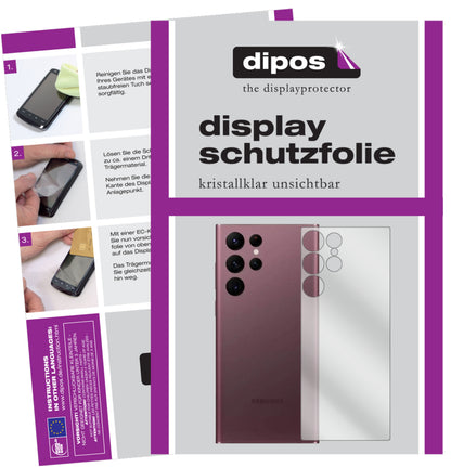 1x Schutzfolie klar für Samsung Galaxy S22 Ultra Rückseite Display-Schutzfolie