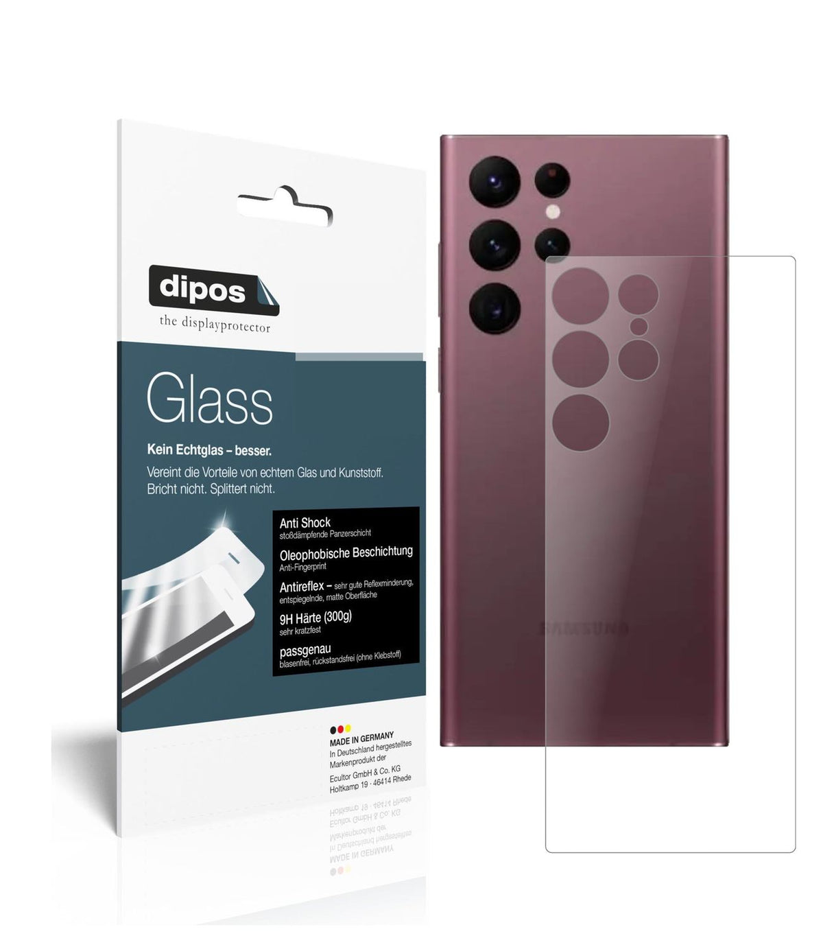 Screen Protector for Samsung Galaxy S22 Ultra back matte Flexible Glass 9H dipos