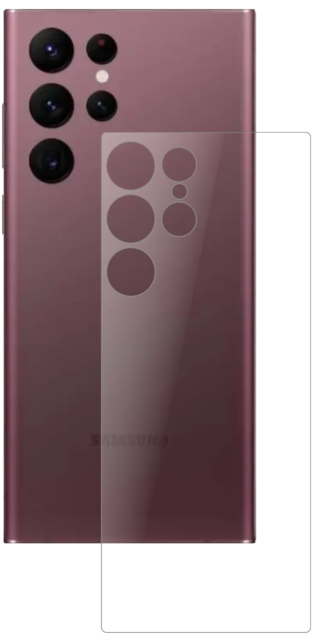 2x 9H Schutzfolie matt für Samsung Galaxy S22 Ultra Rückseite Panzerfolie