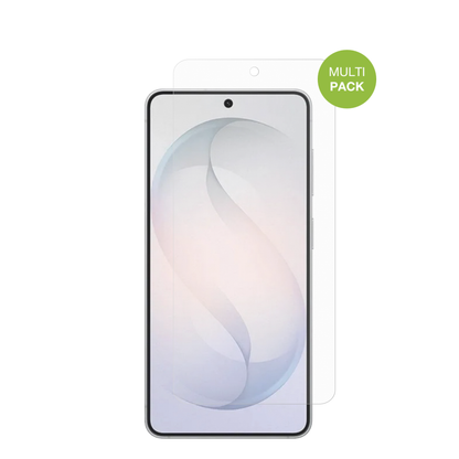 SamsungGalaxy S26 Plus mit aufgebrachter dipos Displayschutzfolie, die lästige Fingerabdrücke minimiert