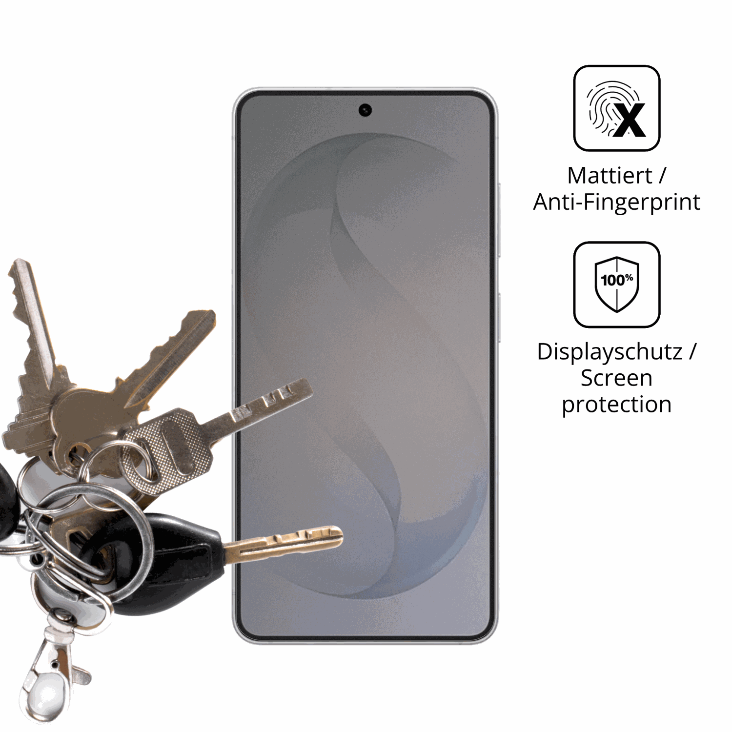 dipos Displayschutz für Samsung Galaxy S26, mattierte Oberfläche, Blickschutzfilter und perfekter Passform