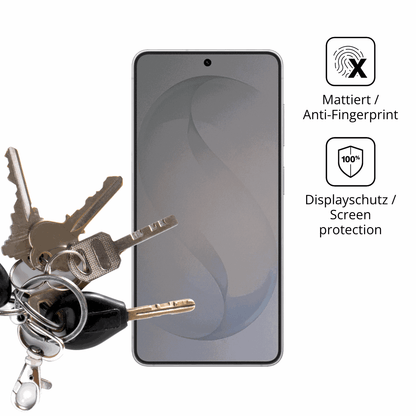 dipos Displayschutz für Samsung Galaxy S26, mattierte Oberfläche, Blickschutzfilter und perfekter Passform