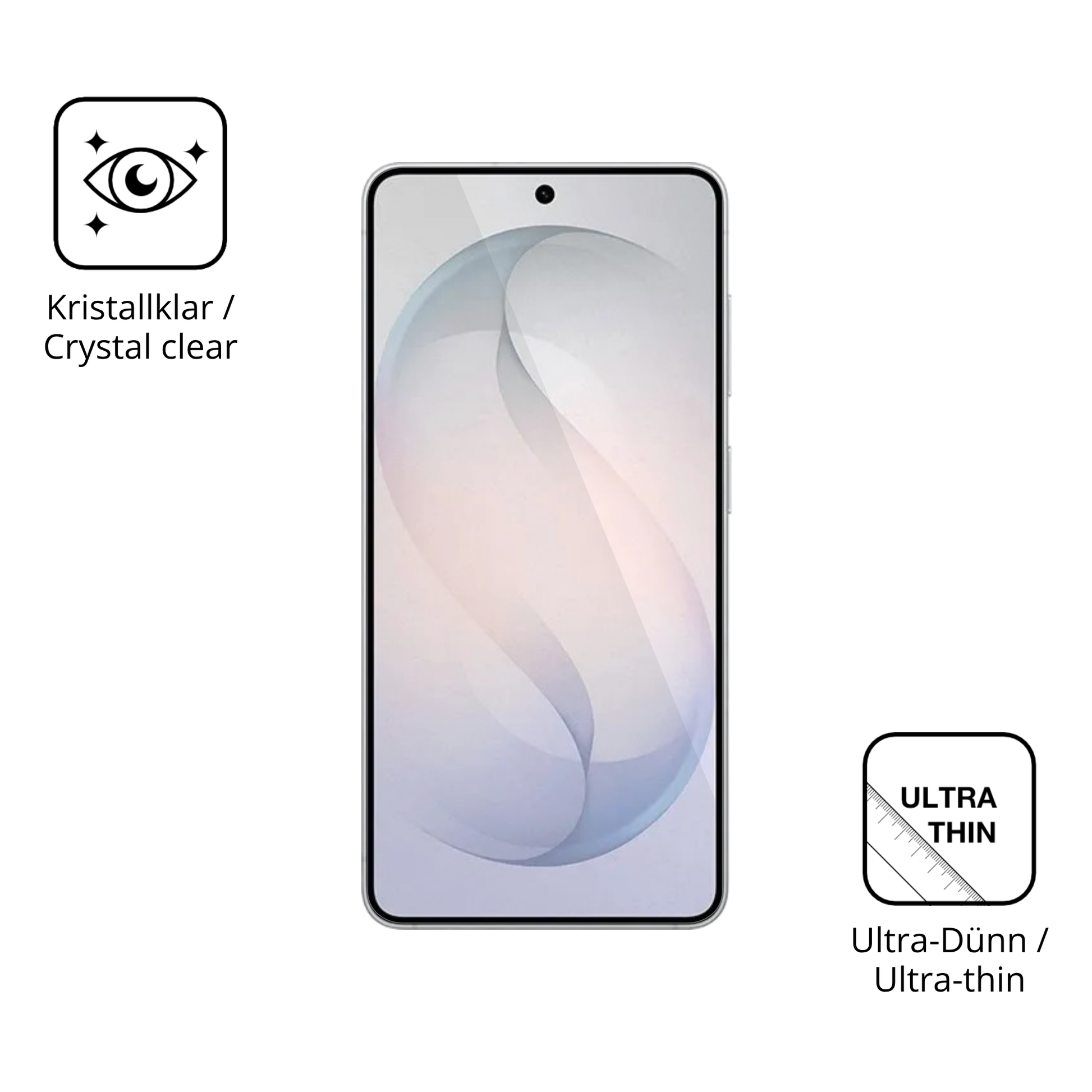 Dünne und klare Folie passend zugeschnitten für Samsung Galaxy S26 Plus