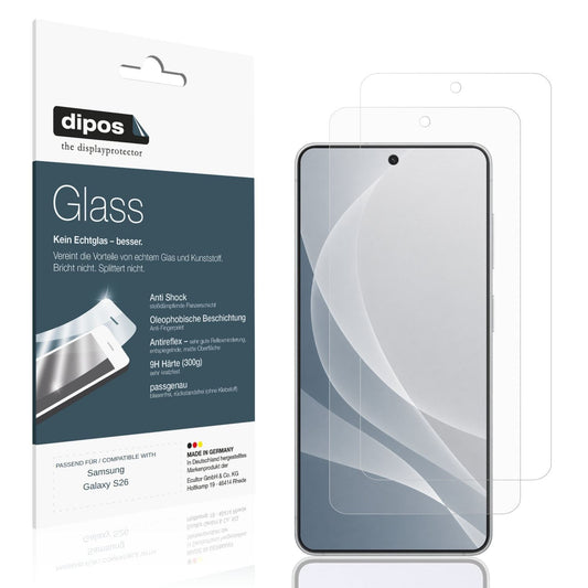 Matte Displayschutzfolie von dipos passend für Samsung Galaxy S26, 9H kratzfest und blasenfrei montiert