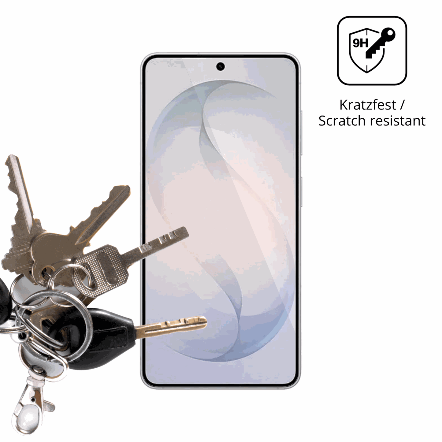 dipos Displayschutz für Samsung Galaxy S26, transparente Oberfläche, perfekte Passform auch für die Rundungen
