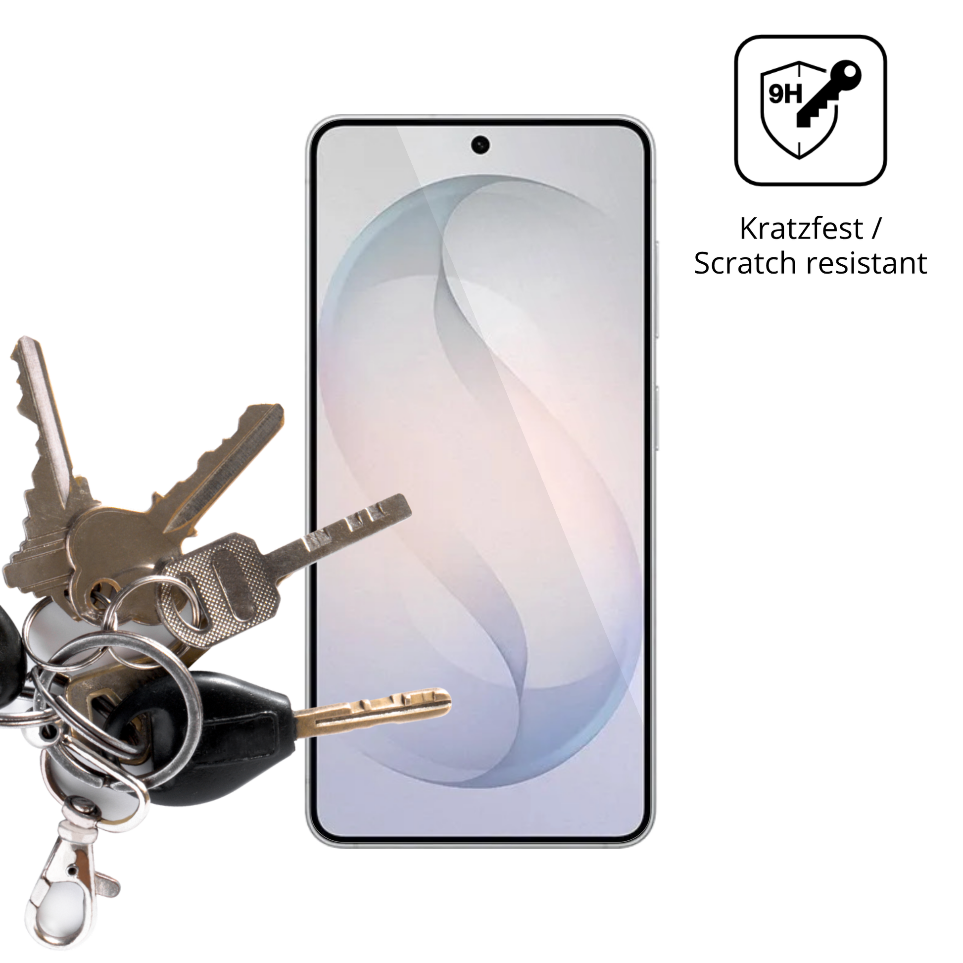 dipos Displayschutz für Samsung Galaxy S26, transparente Oberfläche, perfekte Passform auch für die Rundungen